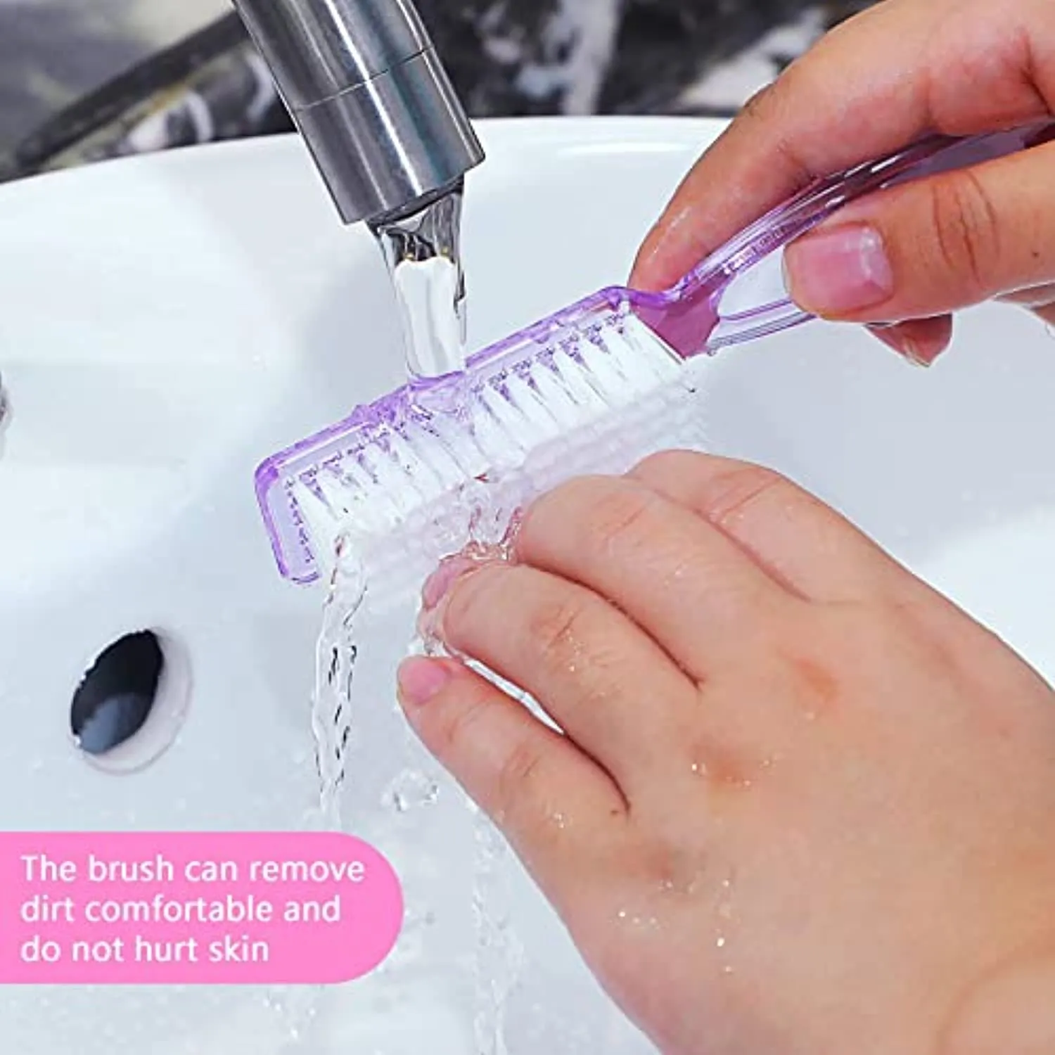 CAIRIAC 10PCS Nail Brush Cleaner, Fingernail Brush with Handle Grip, Nail Scrub Brush for Cleaning Toes and Nails Cleaner, Suitable for Men and Women