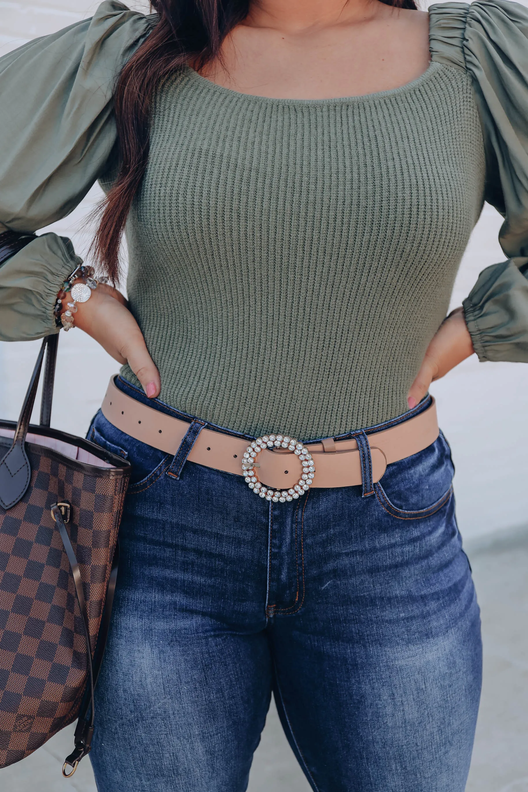 Camina Rhinestone Belt - Tan