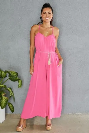 Candy Pink Racerback Wide Leg Tassel Tie Venti Jumper 2/27/24 8076