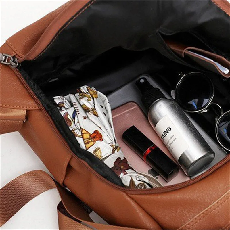 Casual Large Capacity Anti Theft PU Backpack for Women