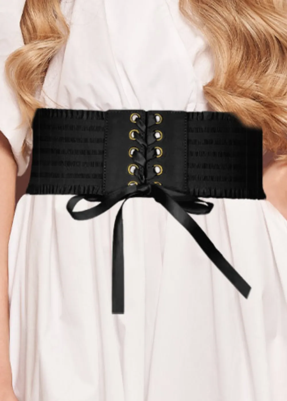 Cathedral Core Lace Up Corset Elastic Belt