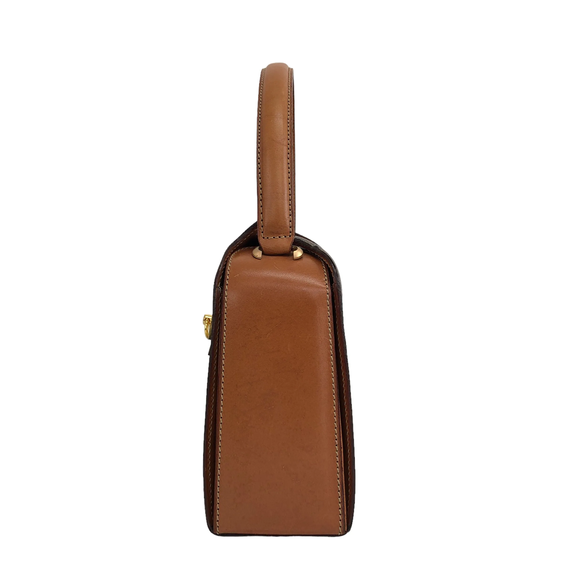 CELINE Macadam Gancini Handbag Brown Vintage 4zzjv7