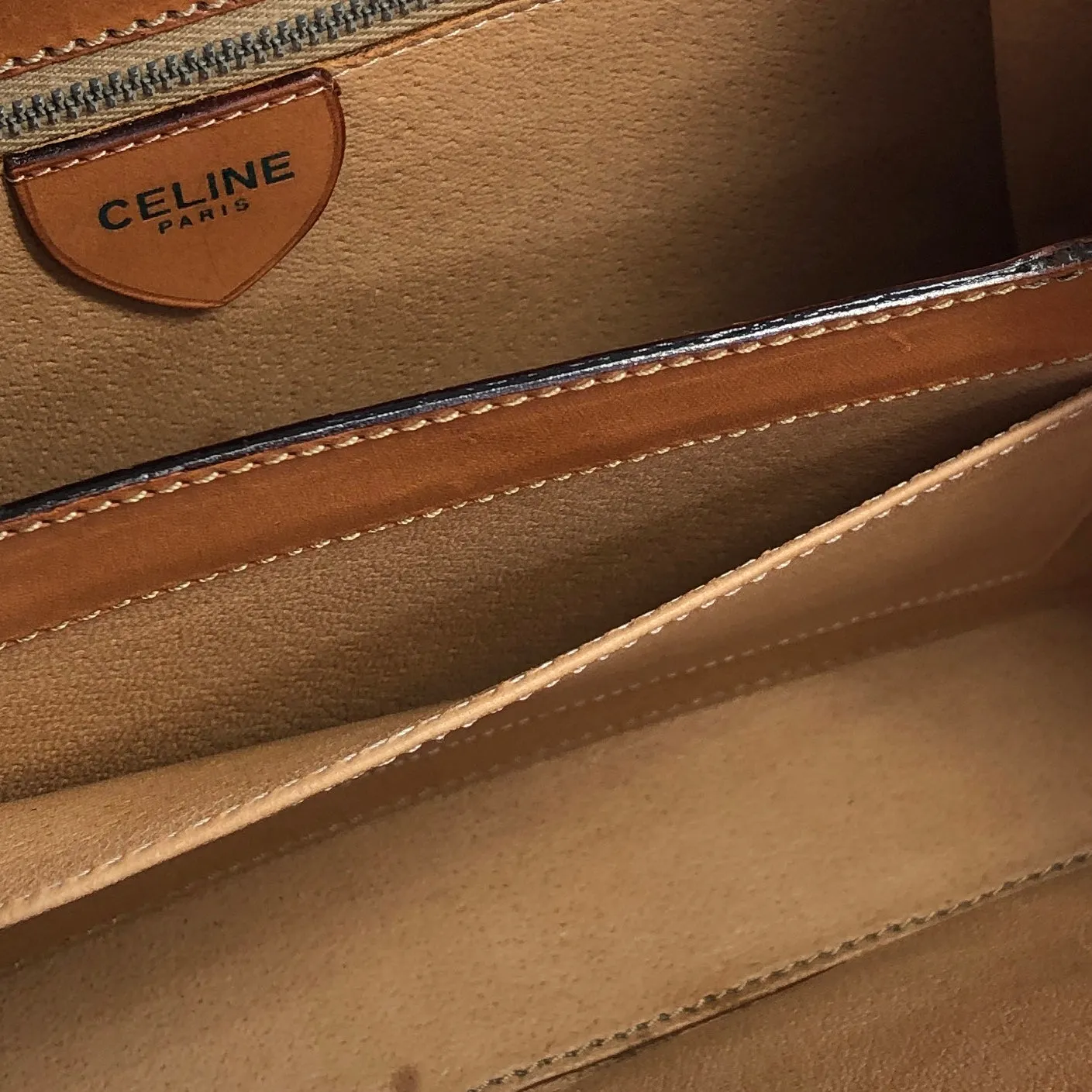 CELINE Macadam Gancini Handbag Brown Vintage 4zzjv7