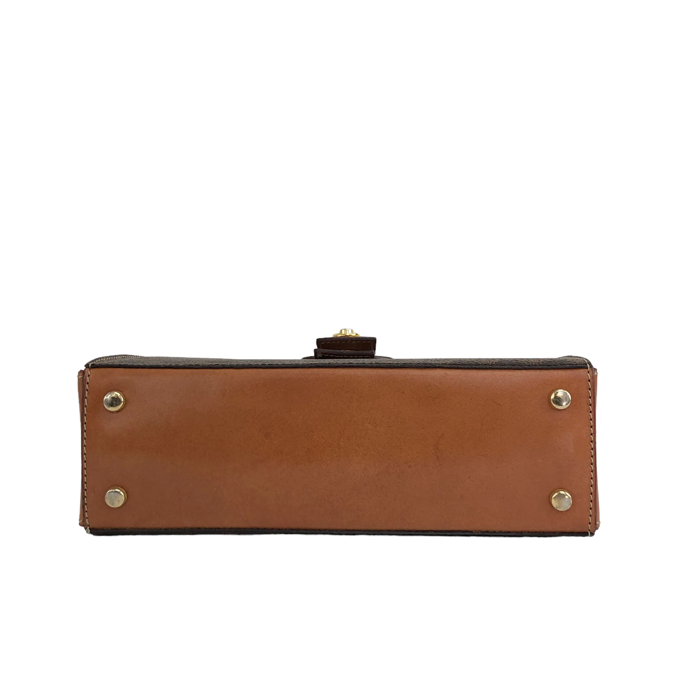CELINE Macadam Gancini Handbag Brown Vintage 4zzjv7
