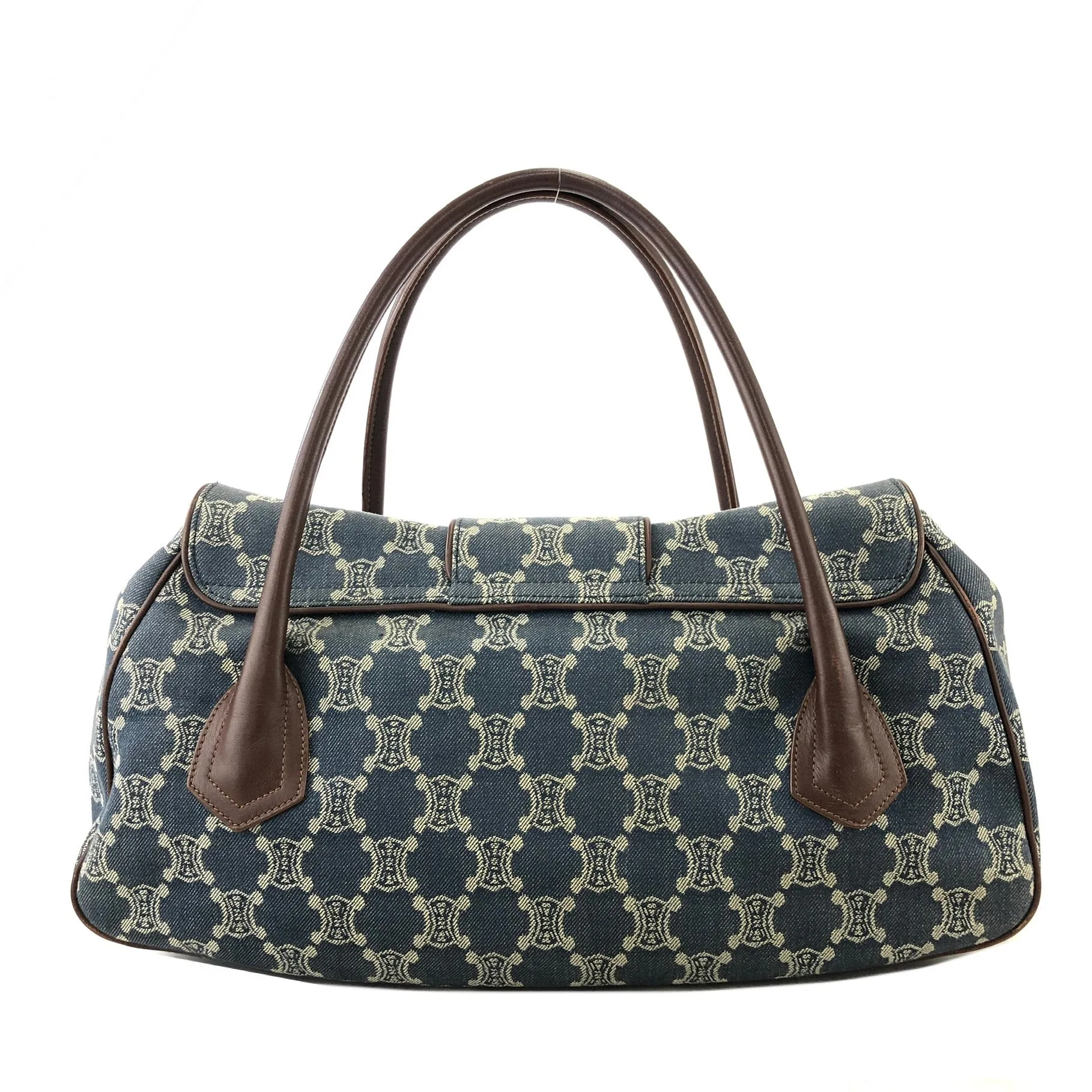 CELINE Paris Macadam Flap Denim Handbag Indigo Vintage karzh3