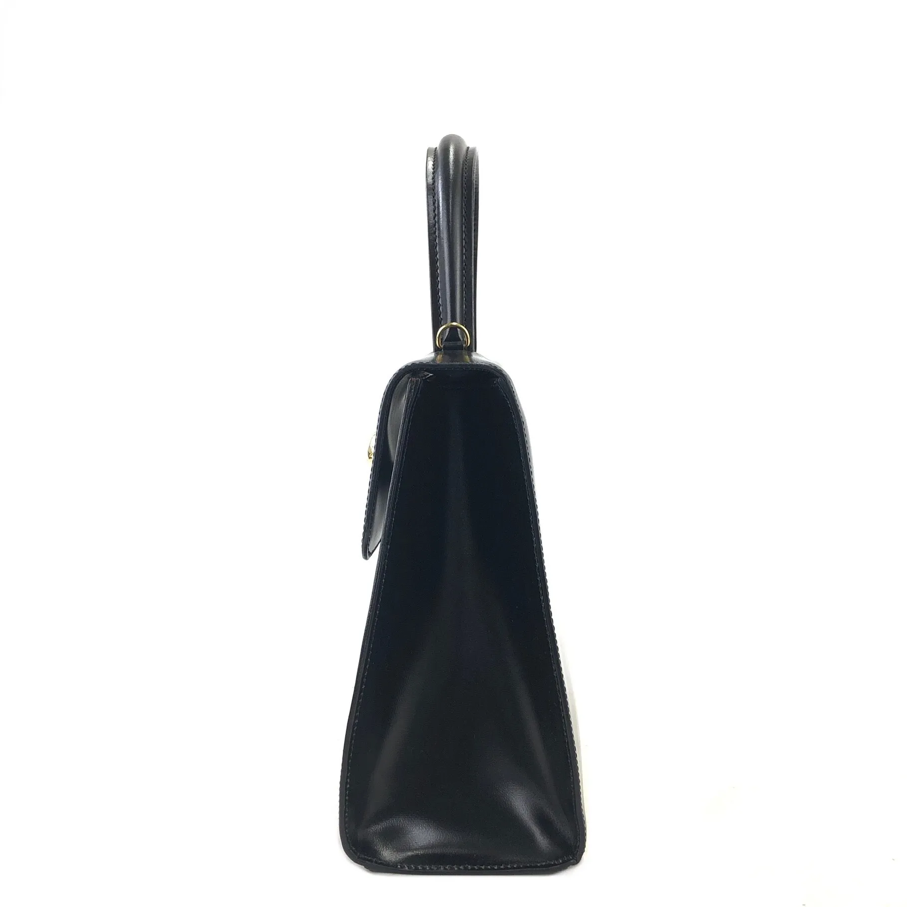 CELINE Starball Leather Two-way Handbag Shoulder bag Black Vintage zvnpgk