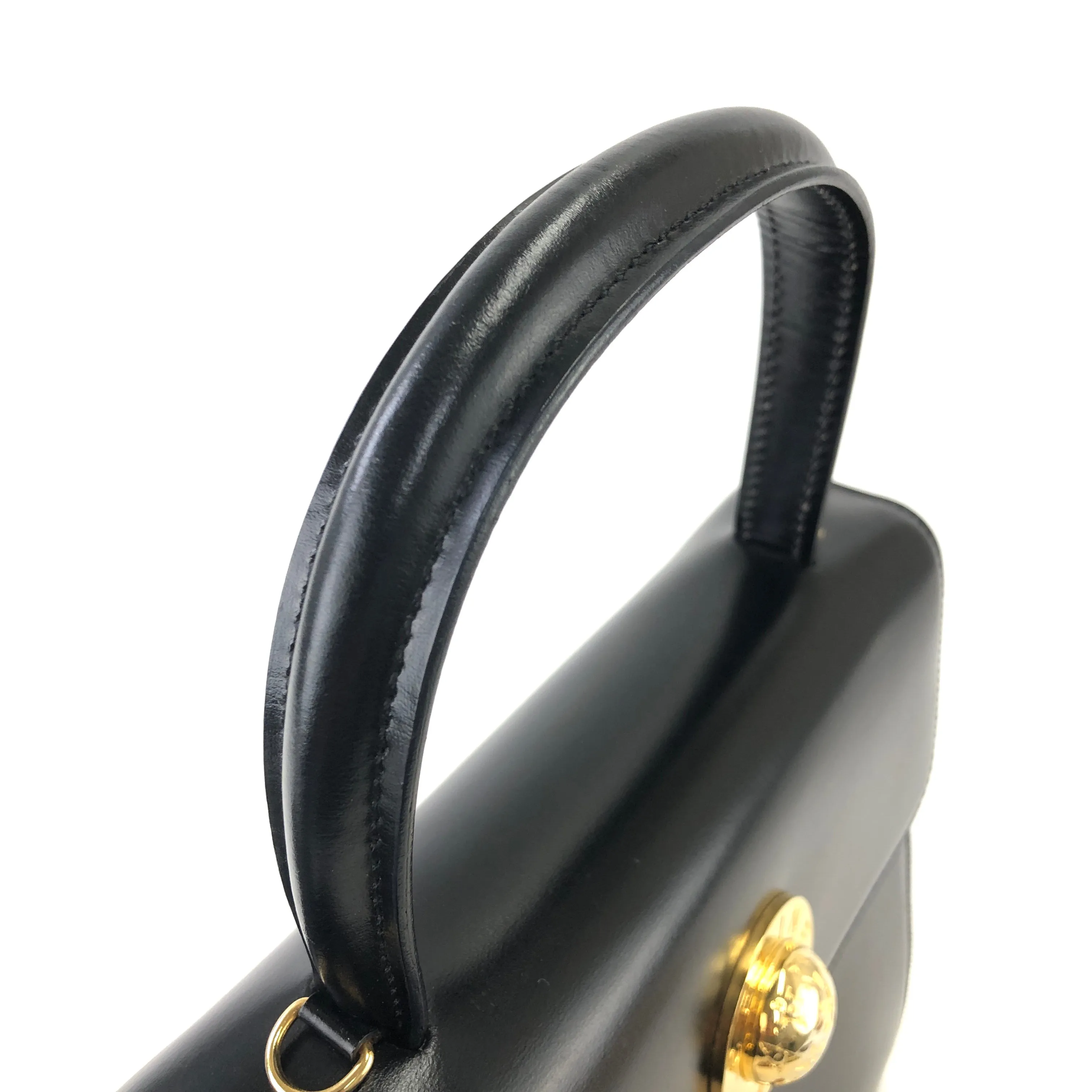 CELINE Starball Leather Two-way Handbag Shoulder bag Black Vintage zvnpgk
