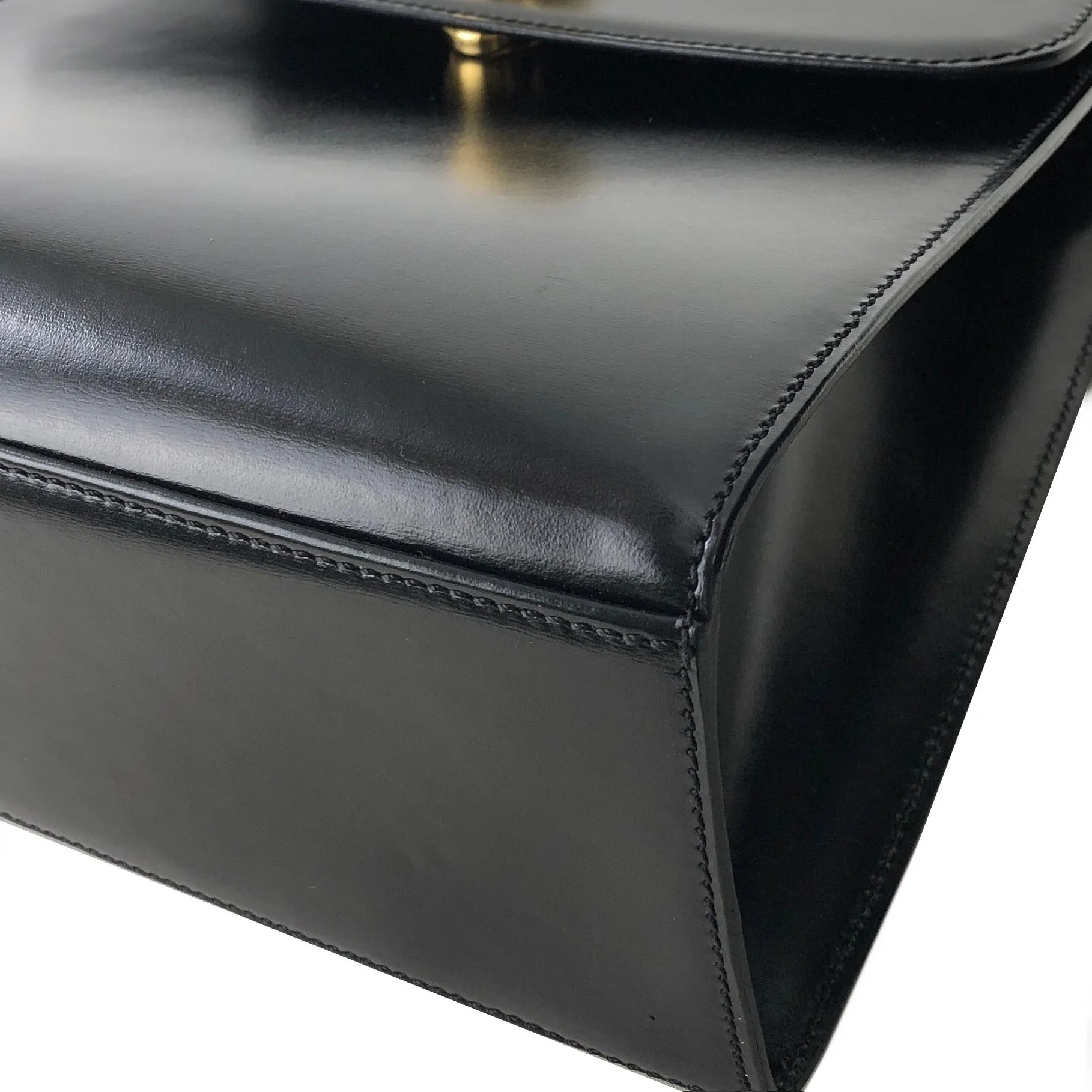 CELINE Starball Leather Two-way Handbag Shoulder bag Black Vintage zvnpgk