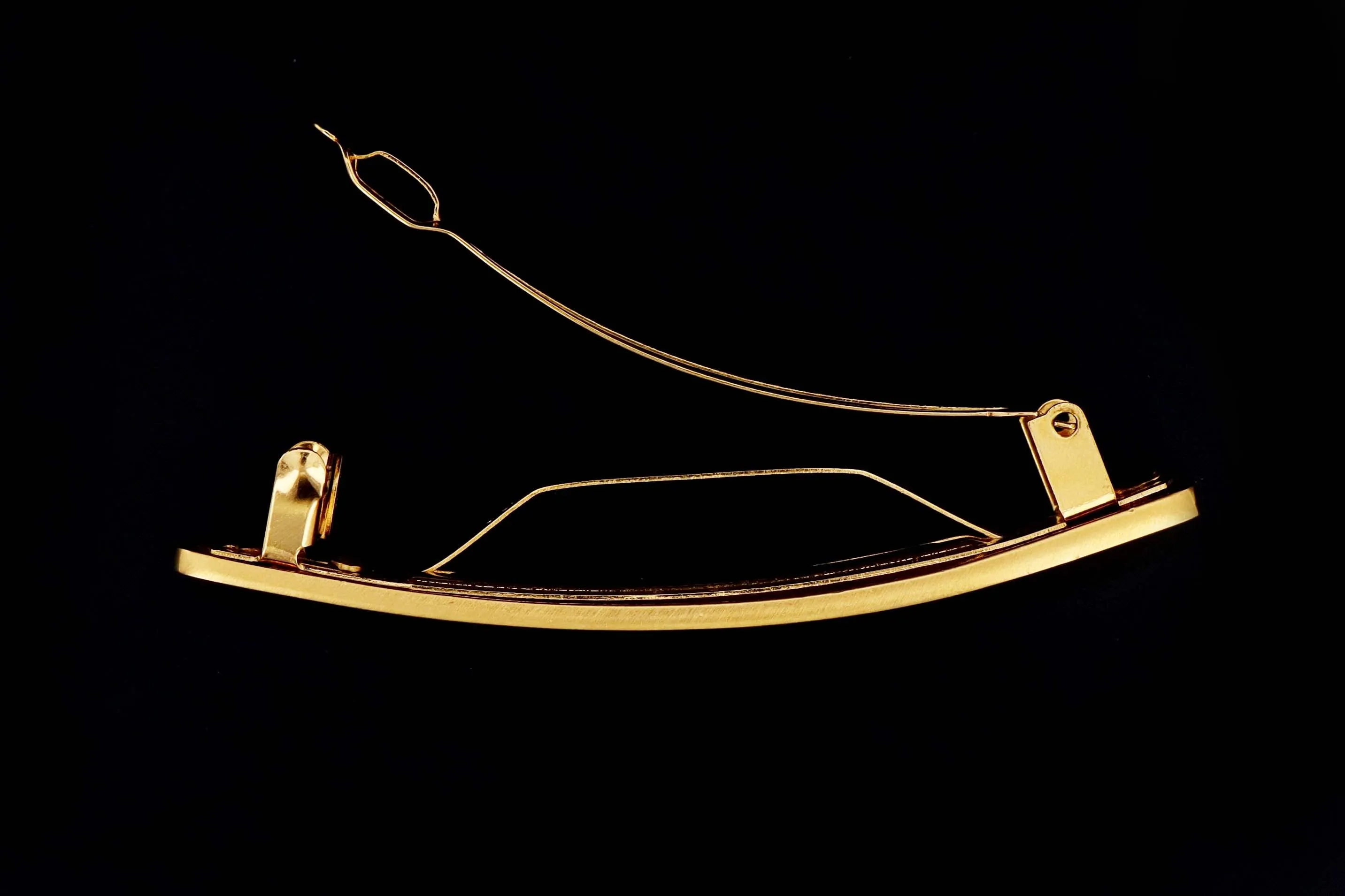 Chanel 1996 Gold Plated Metal Logo Barrette