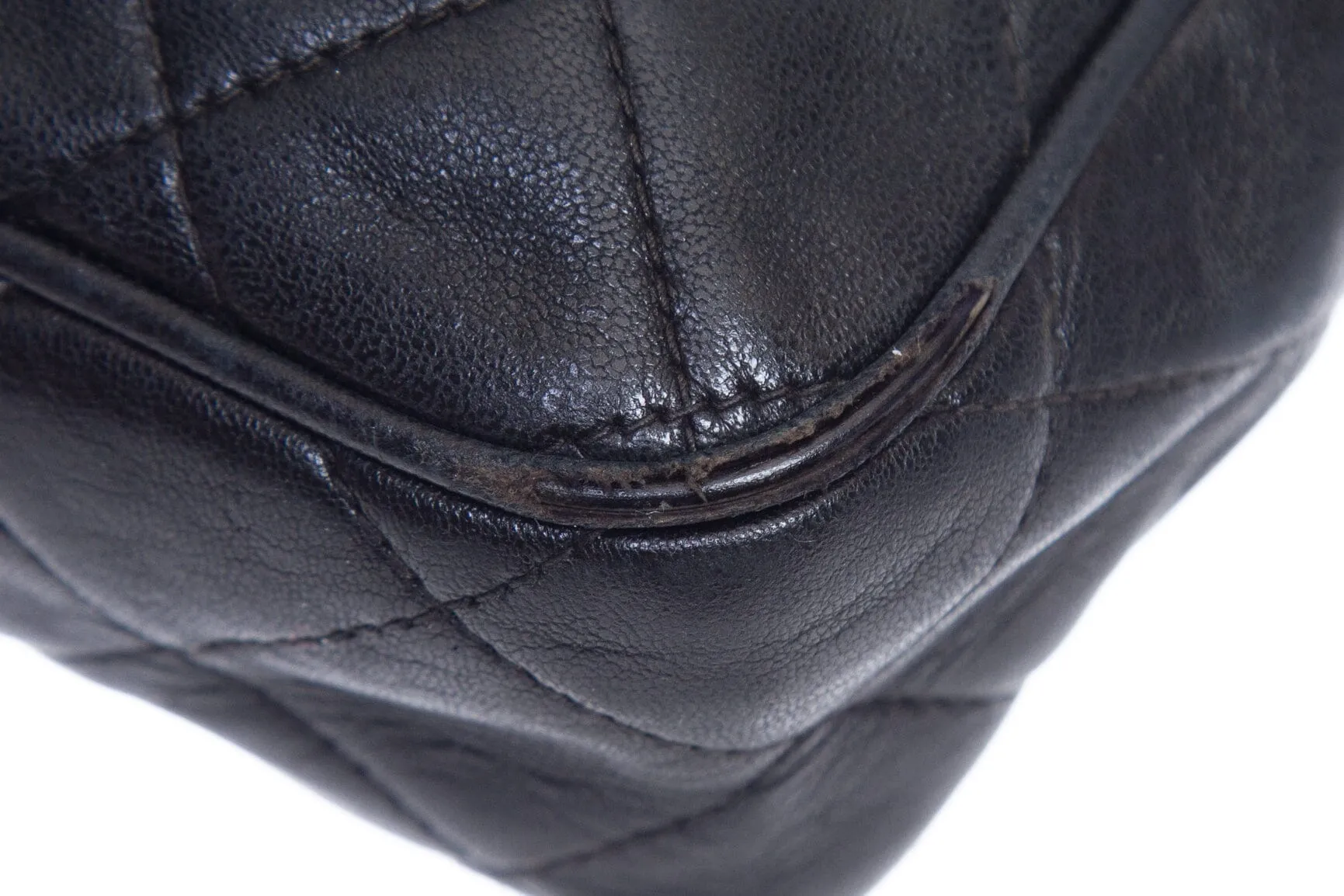 Chanel Black Quilted CC Zip Top Handbag