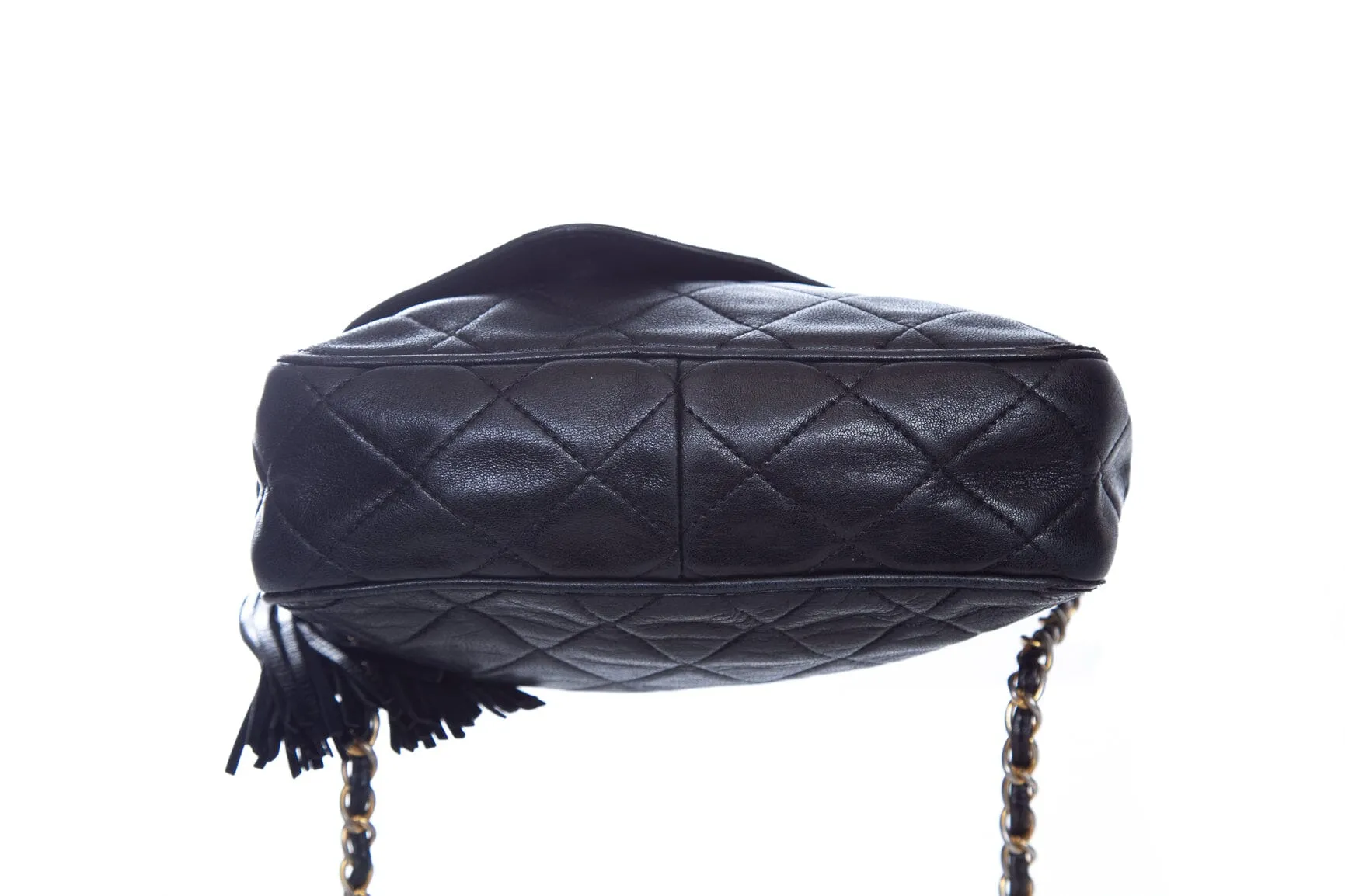 Chanel Black Quilted CC Zip Top Handbag