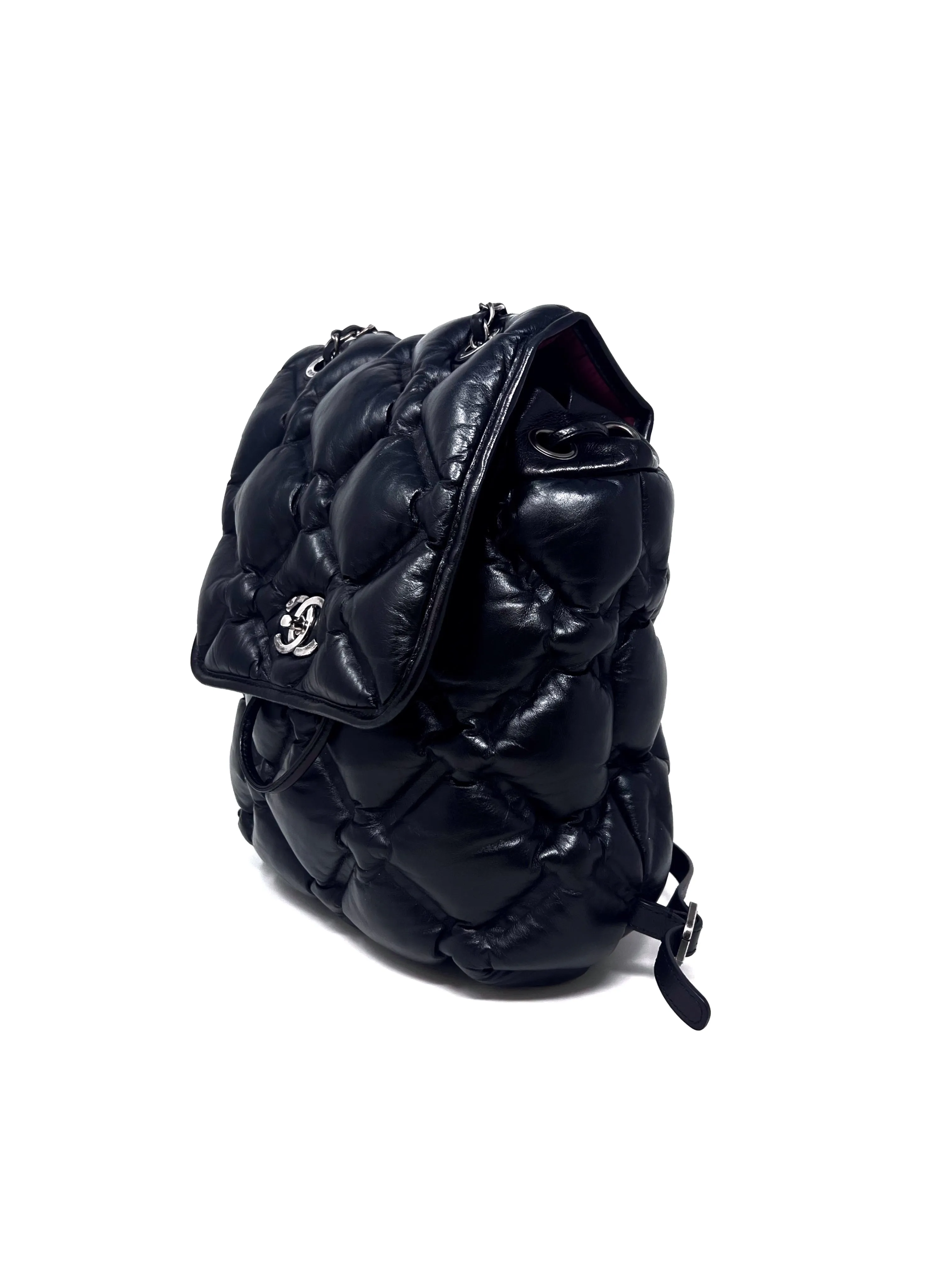 Chanel Black/Silver WDB! '17 'Chesterfield' Calfskin Puffer Quilted Backpack