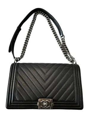 Chanel Chevron Caviar New Medium Boy Bag