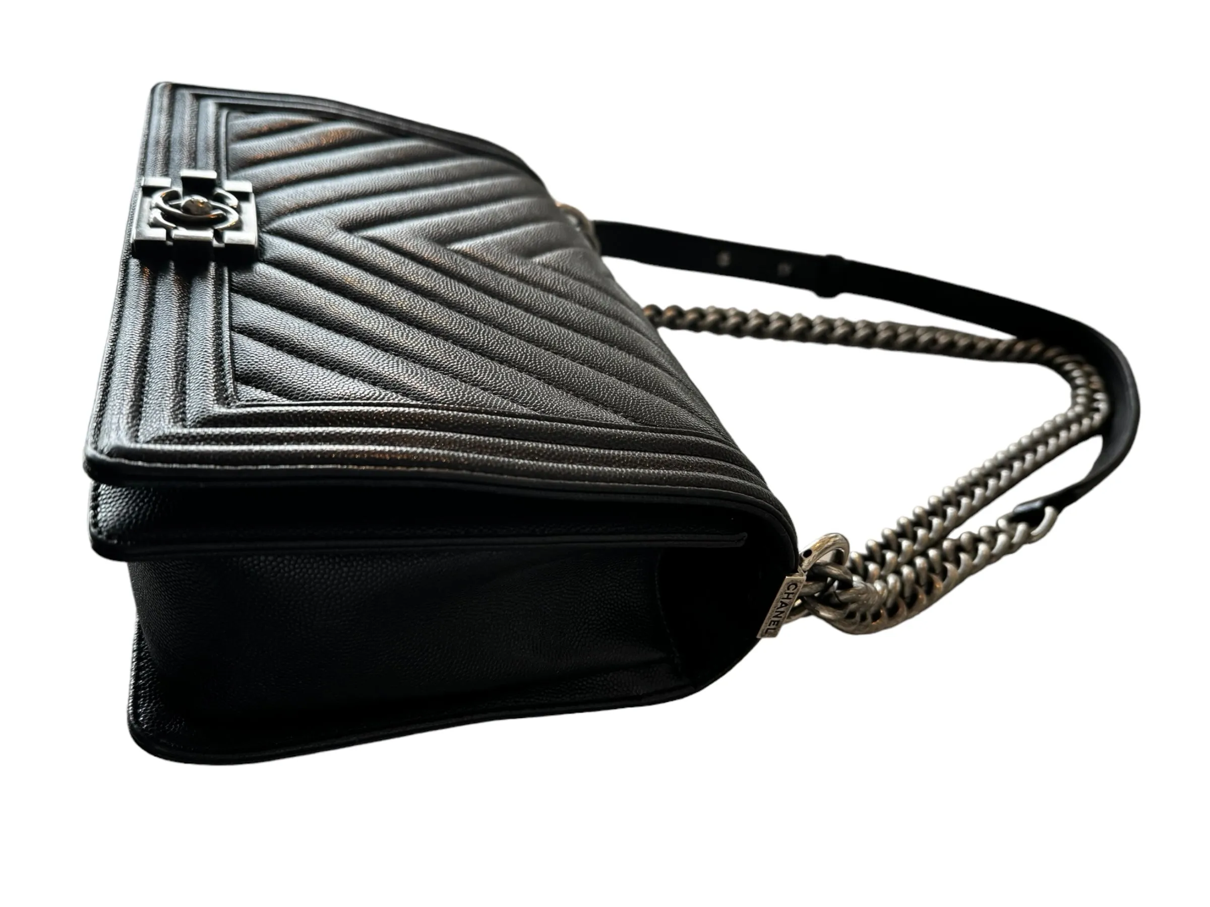Chanel Chevron Caviar New Medium Boy Bag