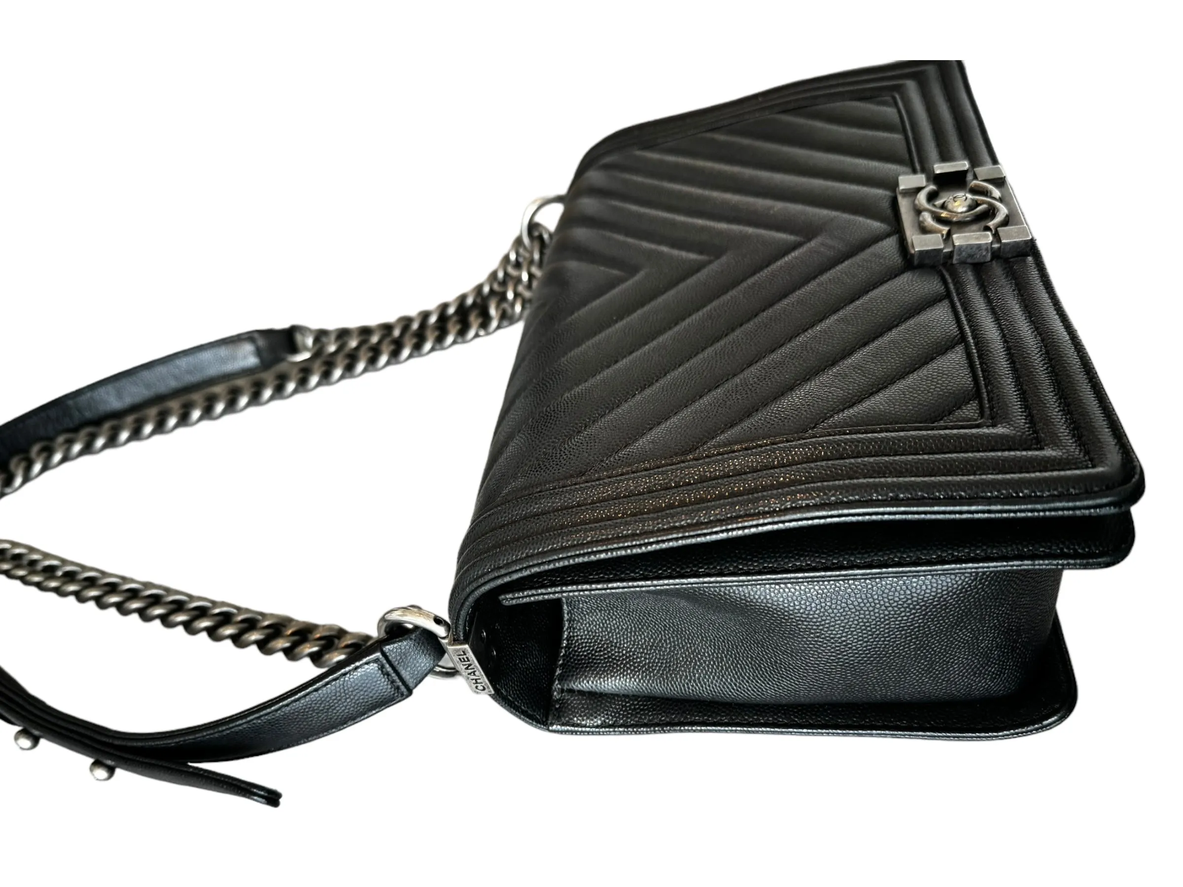 Chanel Chevron Caviar New Medium Boy Bag