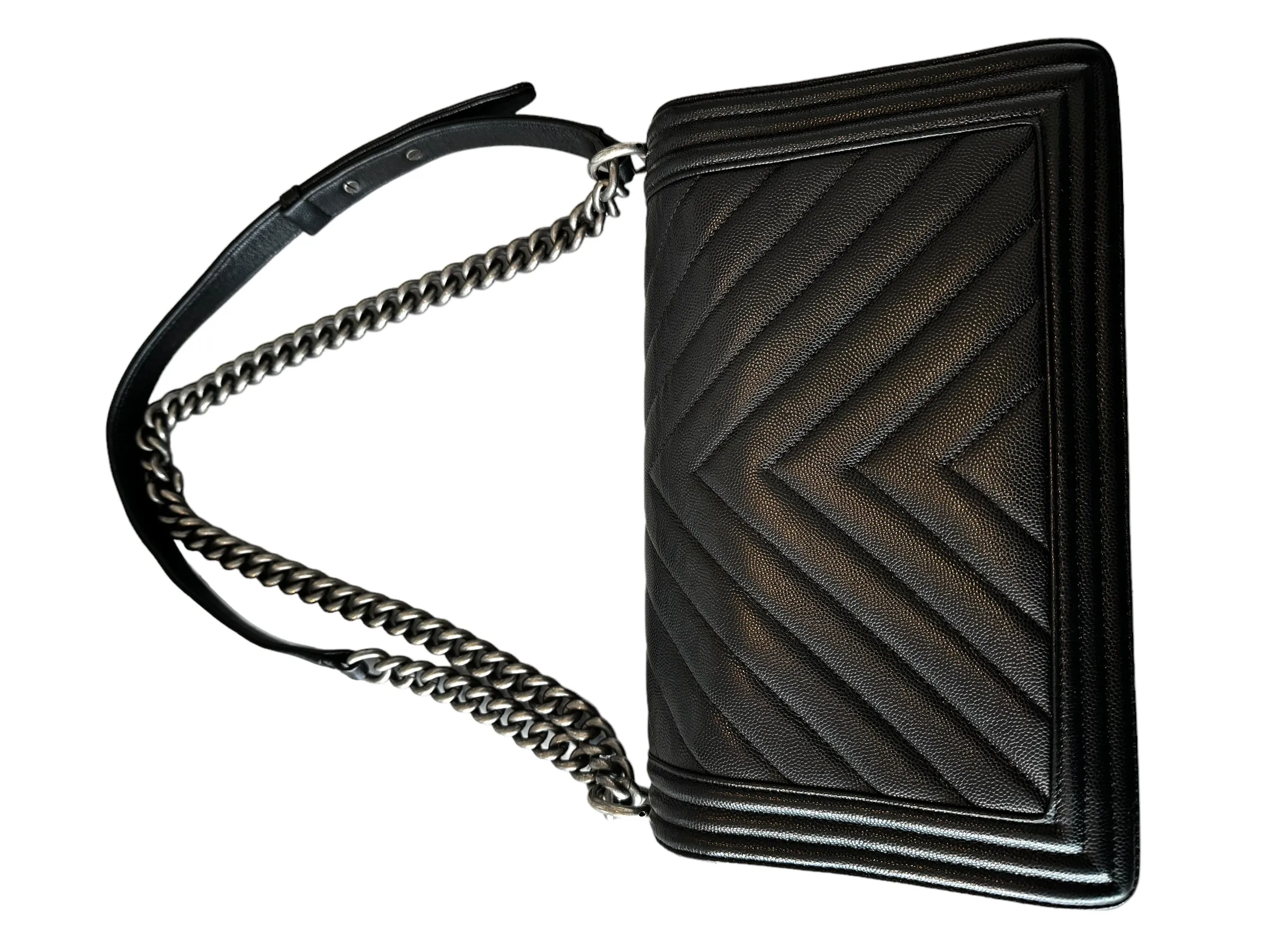 Chanel Chevron Caviar New Medium Boy Bag