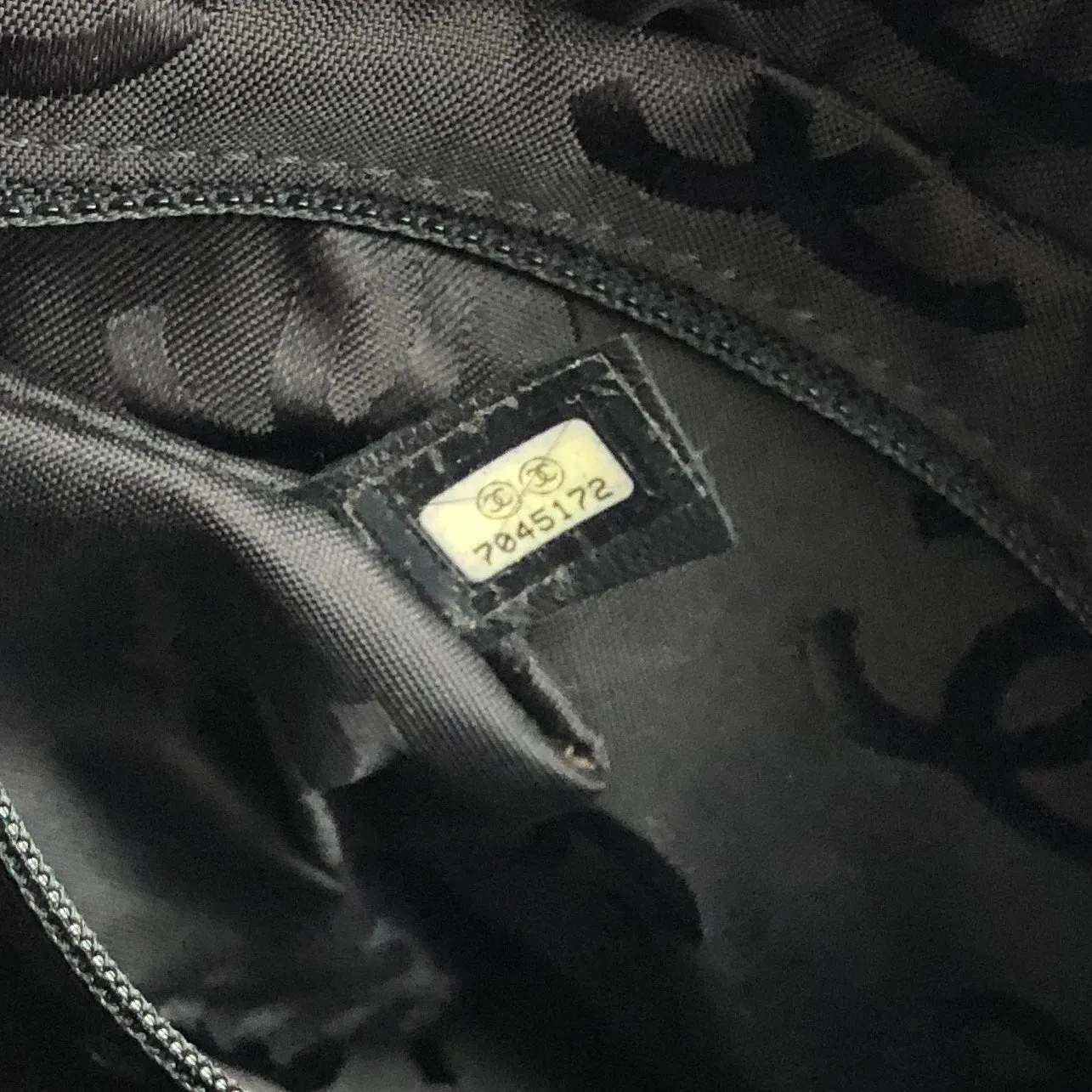 CHANEL Chocolate bar Fabric Chain Handbag Shoulder bag Black Vintage Old b7kuuv