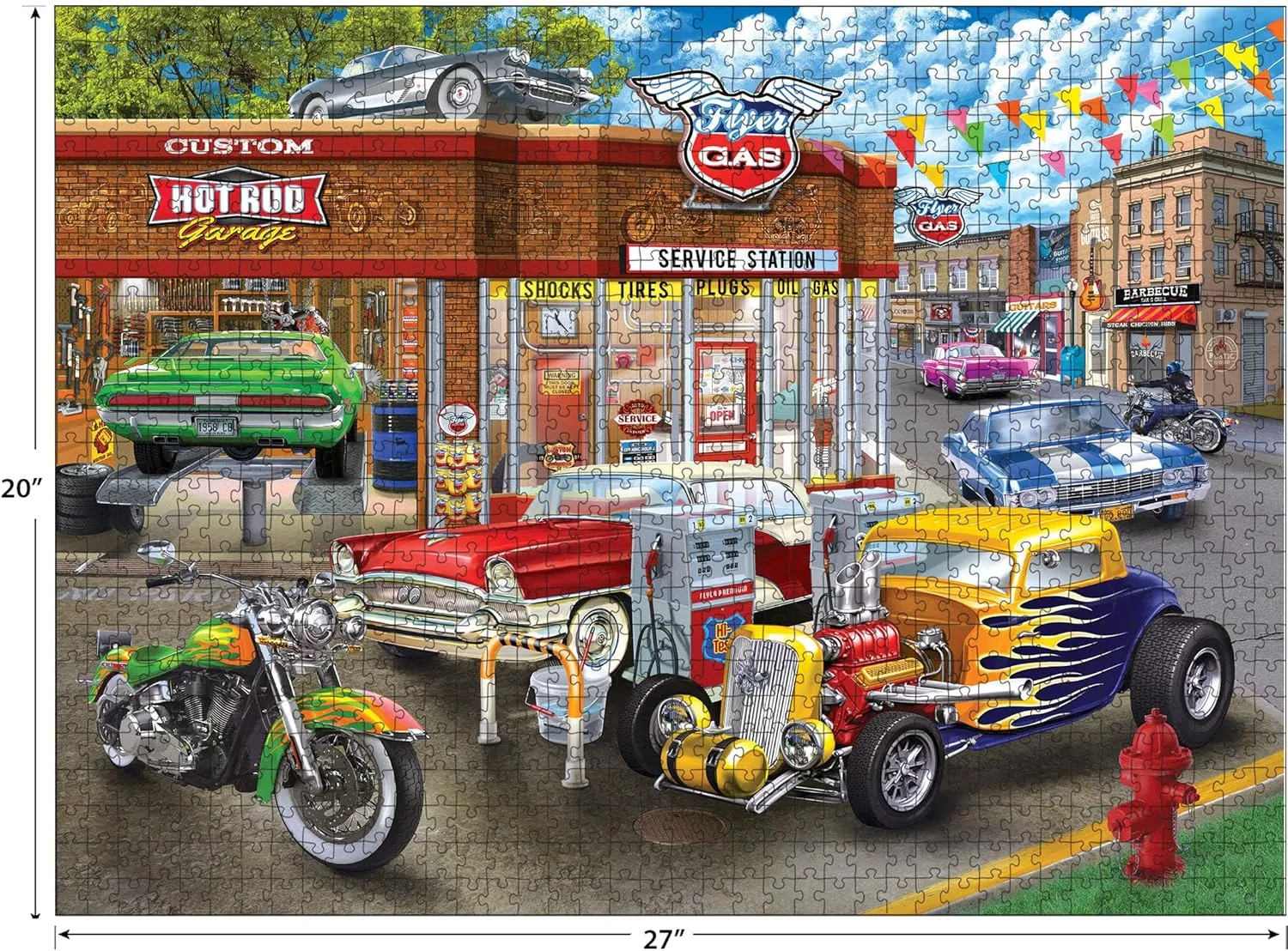 Chris Bigelow 1000 PC Jigsaw Puzzle - Hot Rod Garage