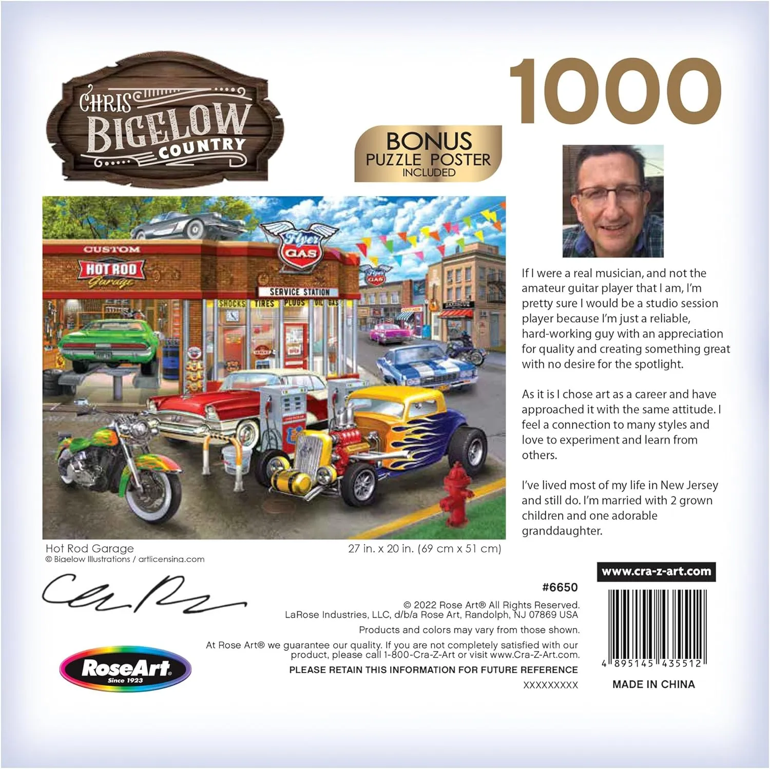 Chris Bigelow 1000 PC Jigsaw Puzzle - Hot Rod Garage
