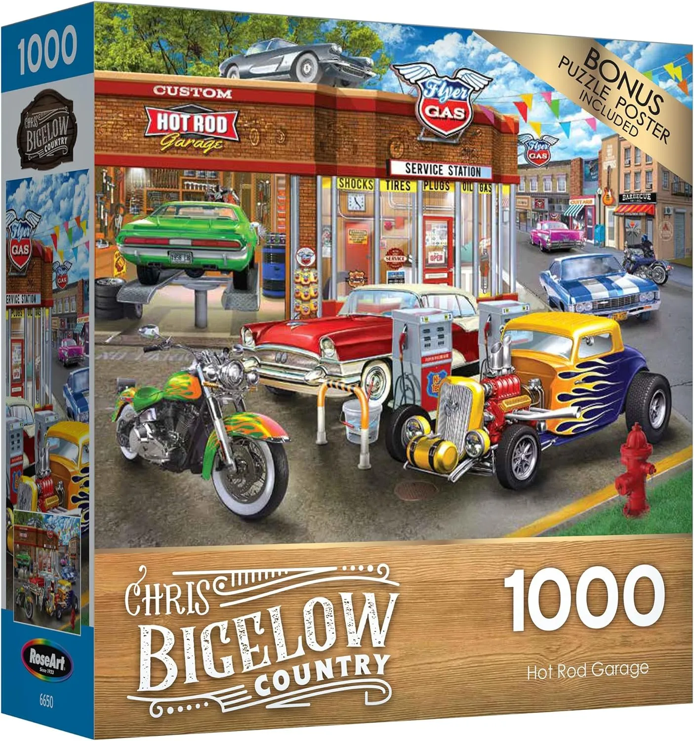 Chris Bigelow 1000 PC Jigsaw Puzzle - Hot Rod Garage