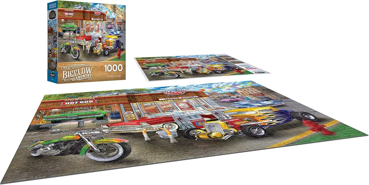 Chris Bigelow 1000 PC Jigsaw Puzzle - Hot Rod Garage