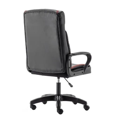 Classy PU Leather Executive Office Chair, Ergonomic Office Desk Chair with Swivel Wheels, Armrests for Home, Office
