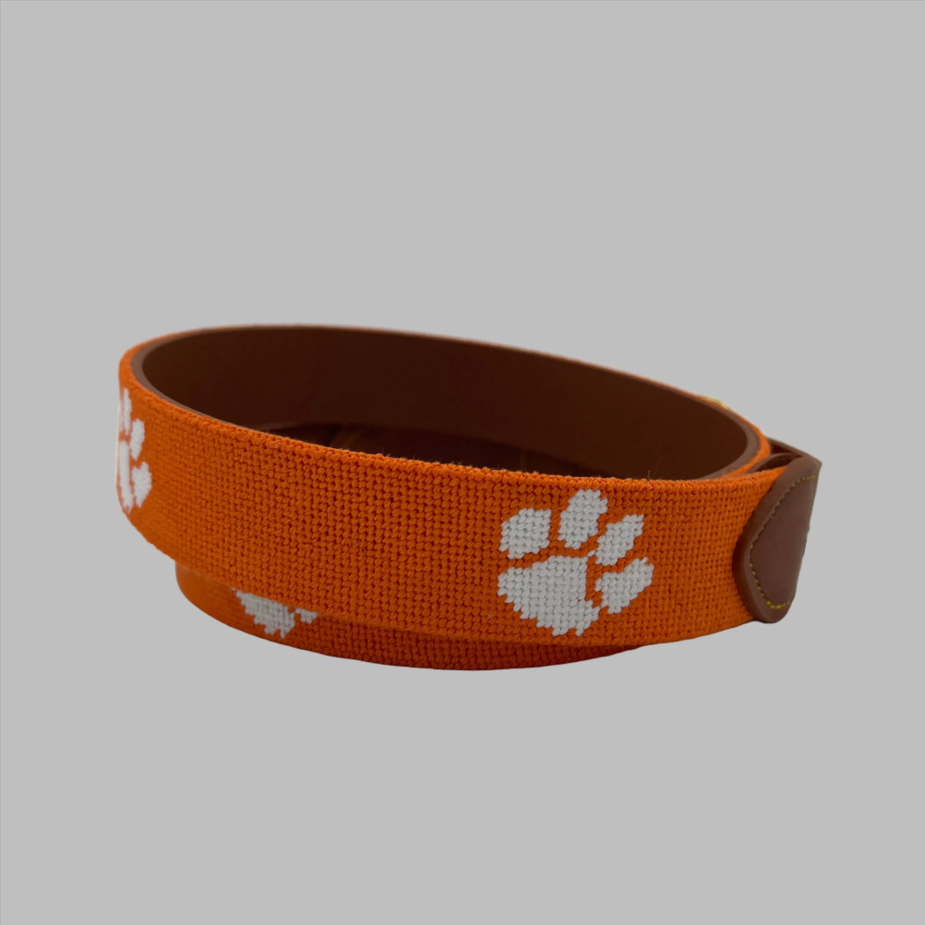 Clemson University Tigers - Officially Licensed - Hand-stitched Needlepoint Belt
