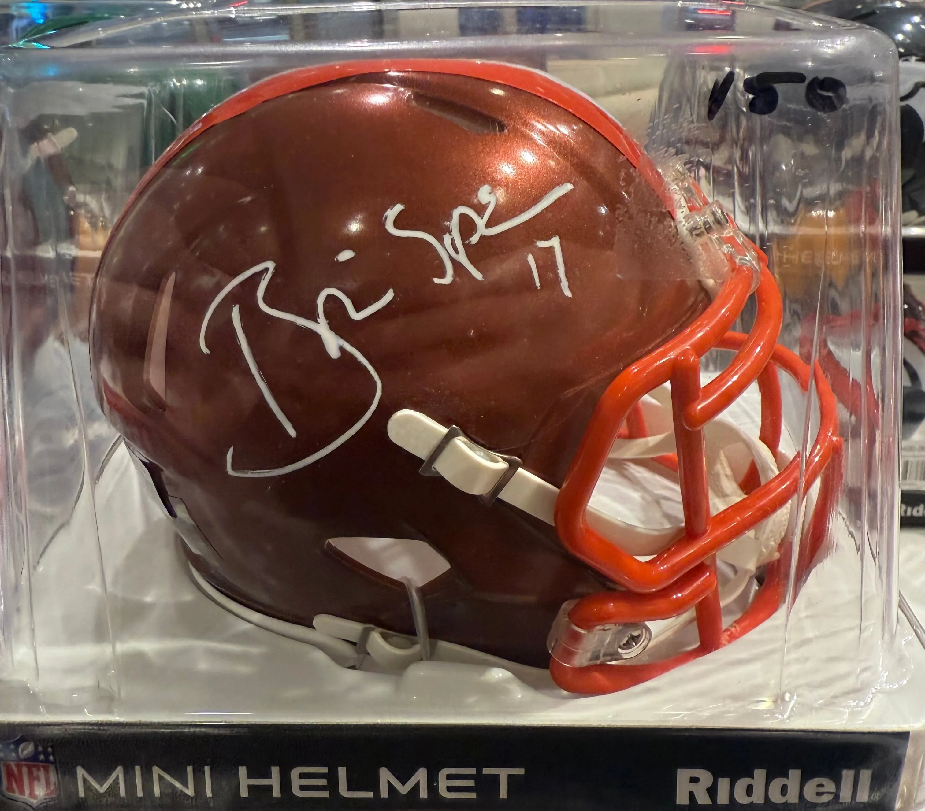 Cleveland Browns Brian Sipe Hand Signed Autographed Mini Helmet BAS COA