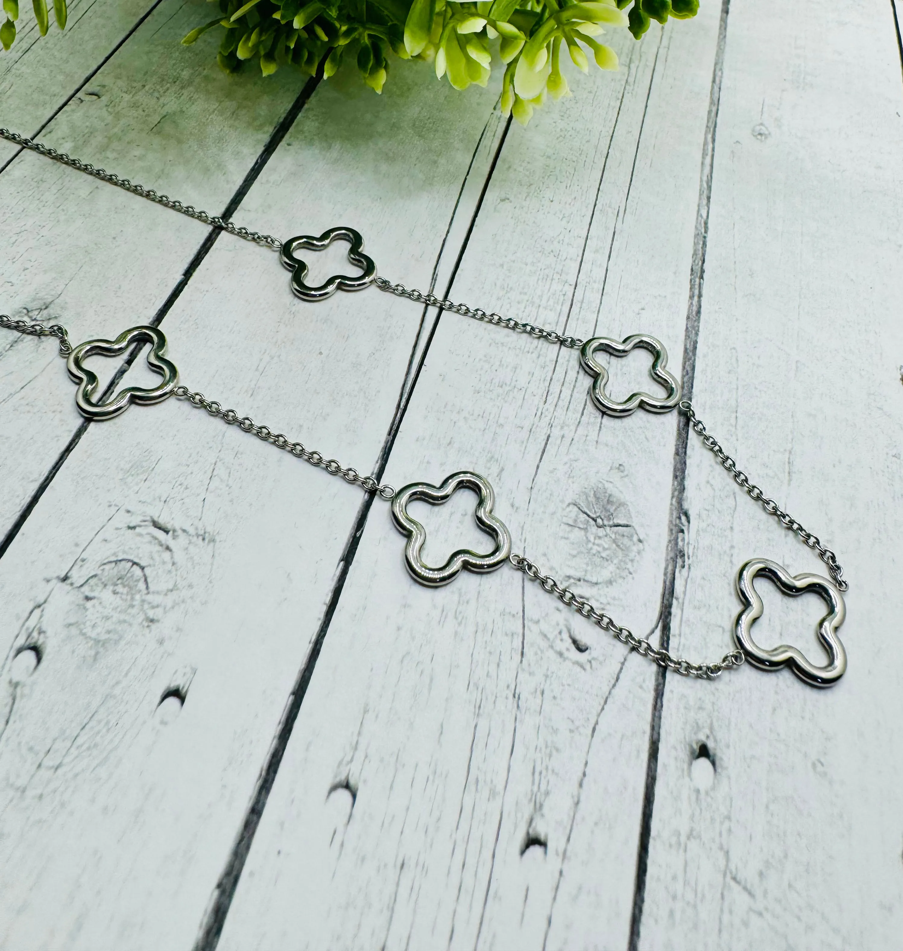 Clover Flower Stainless Steel Necklace