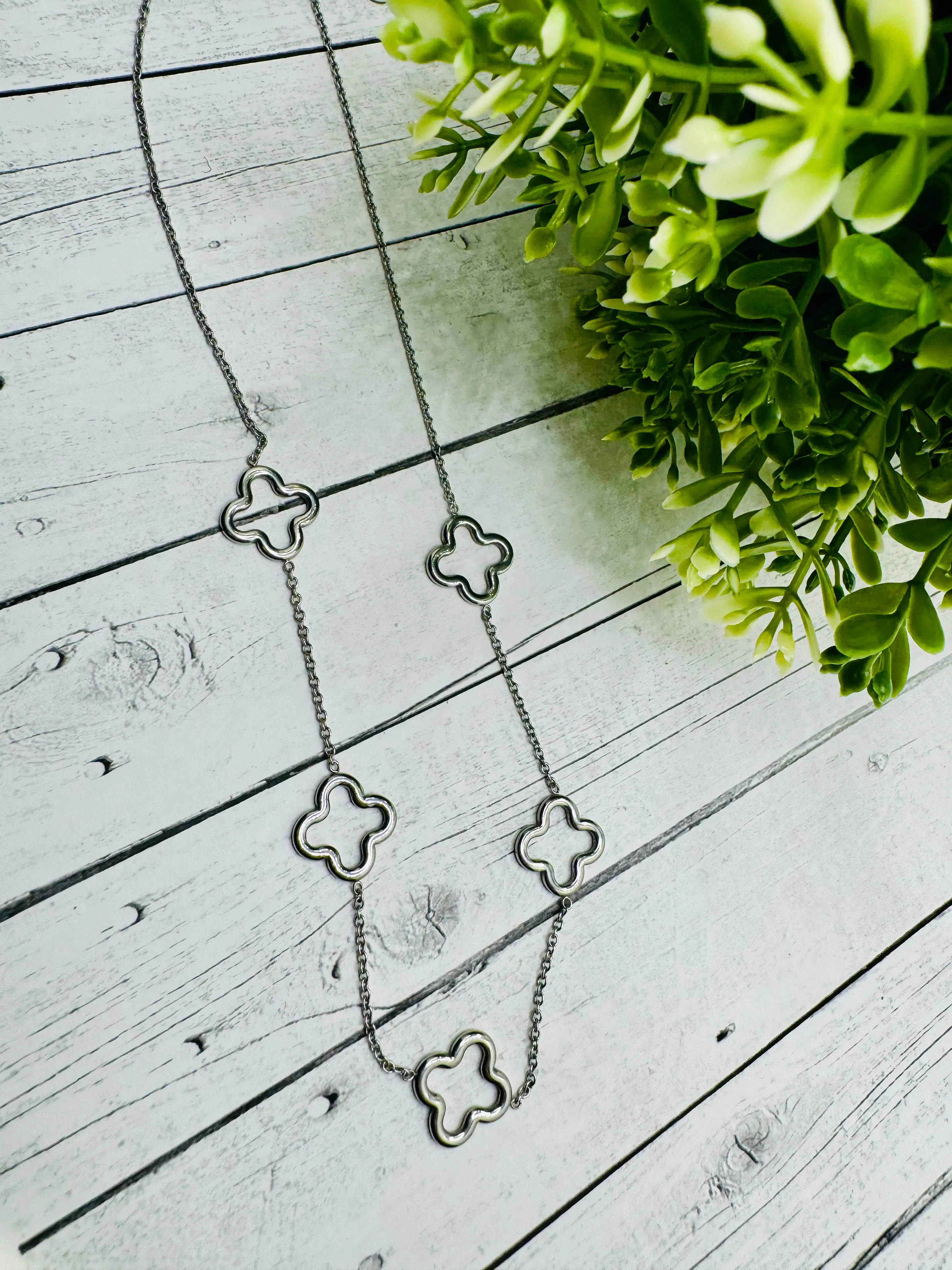 Clover Flower Stainless Steel Necklace