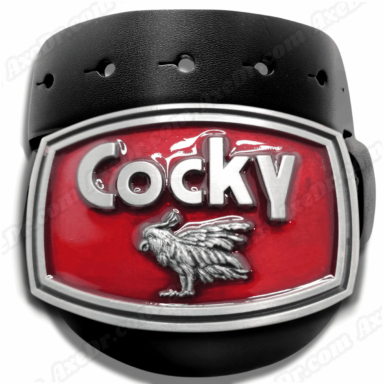 Cocky Belt Buckle with Genuine Leather Belt