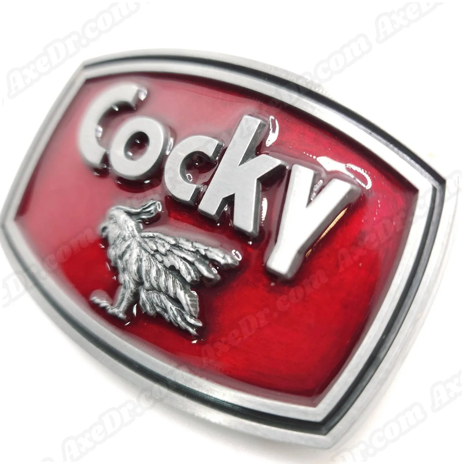 Cocky Belt Buckle with Genuine Leather Belt