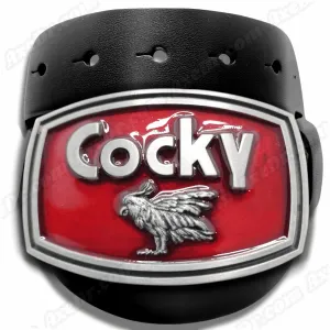 Cocky Belt Buckle with Genuine Leather Belt