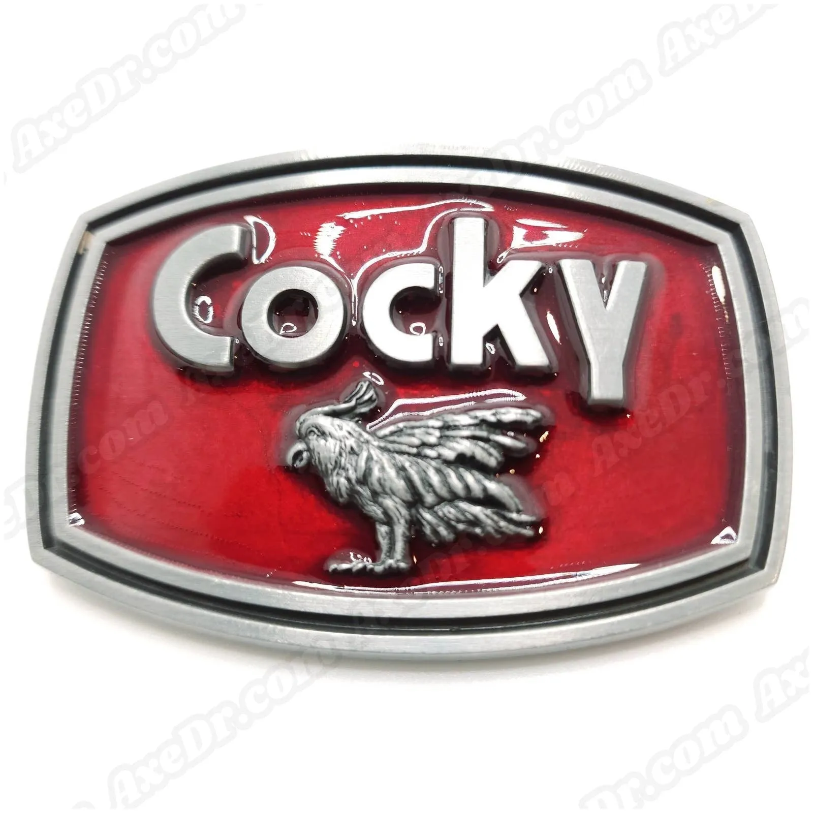 Cocky Belt Buckle with Genuine Leather Belt