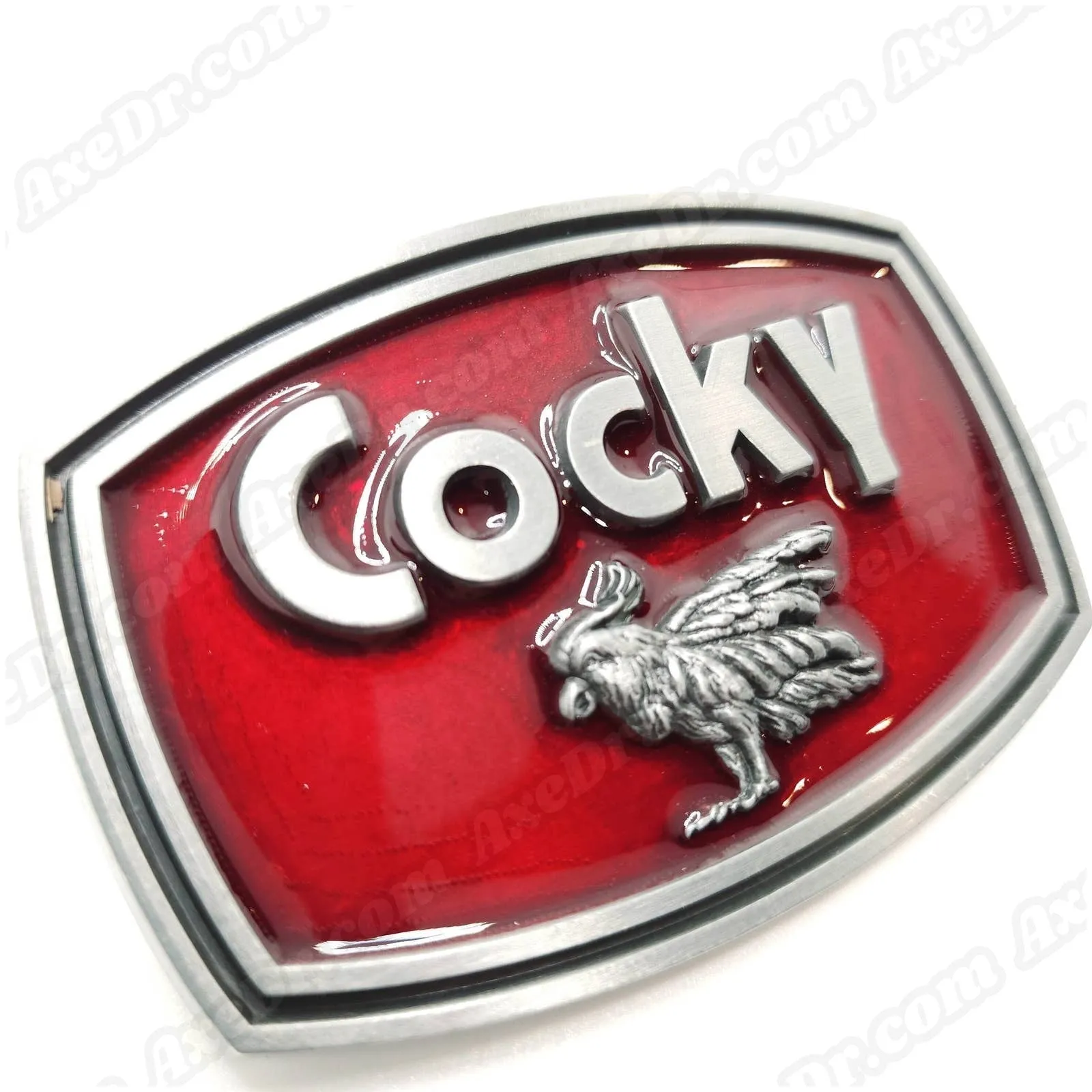 Cocky Belt Buckle with Genuine Leather Belt