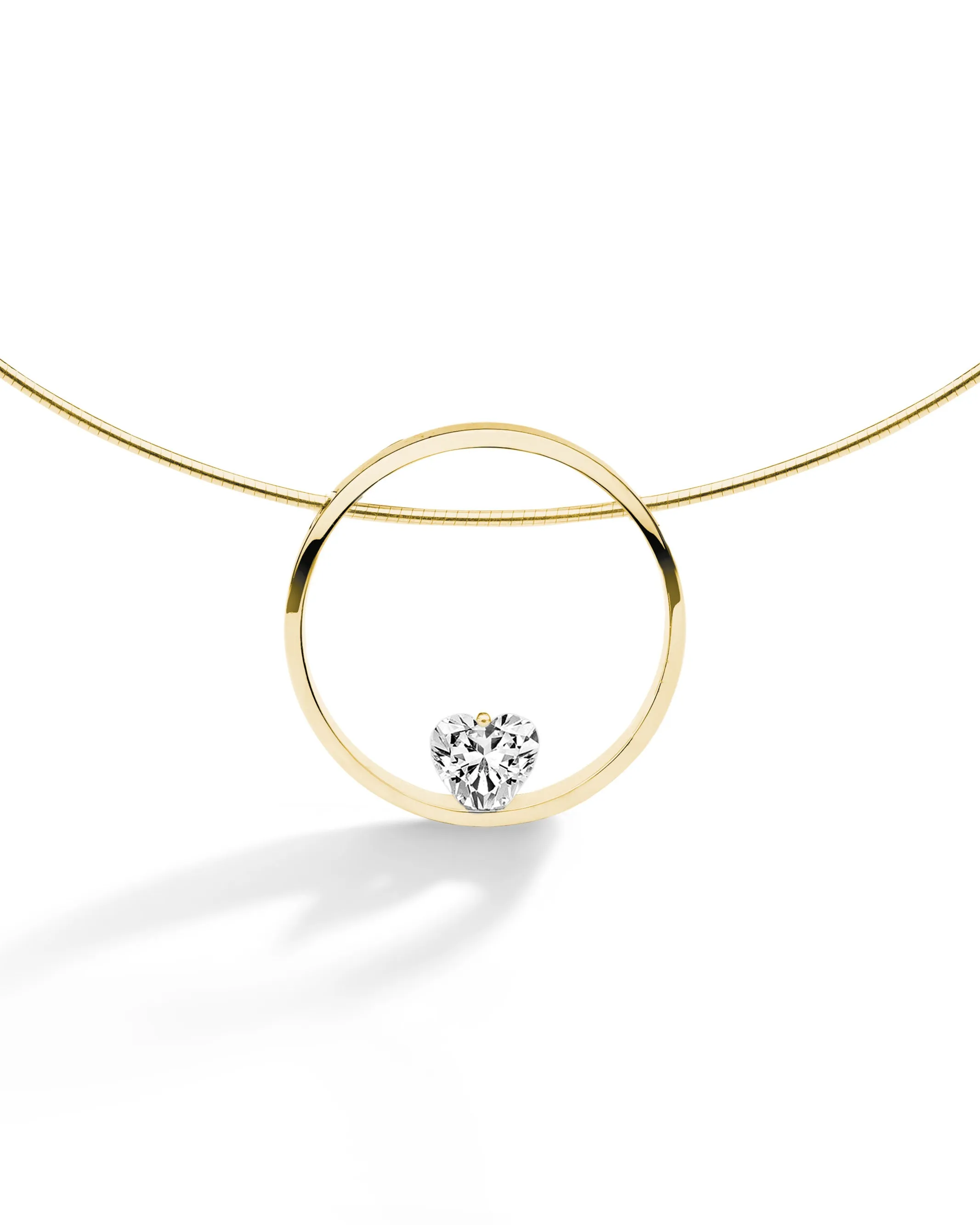 Collier FJF - Heart, Plaqué or et Zircons (FJF0010001Y)