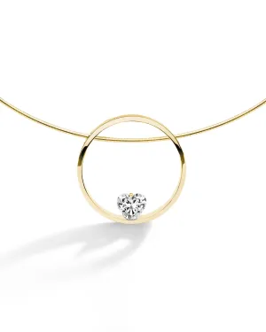 Collier FJF - Heart, Plaqué or et Zircons (FJF0010001Y)