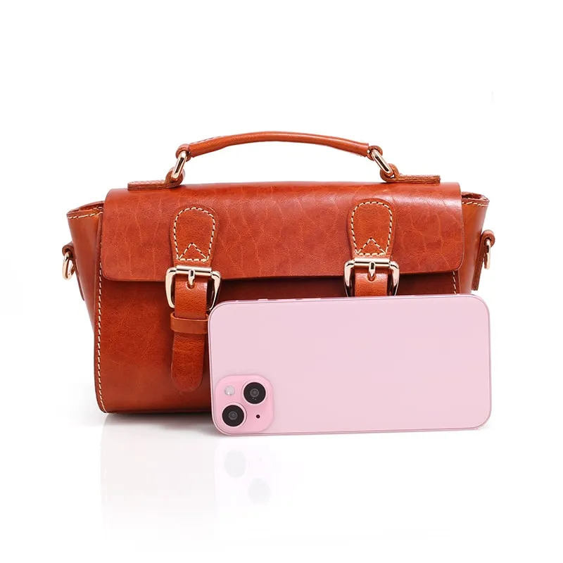 Compact Leather Satchel Bag