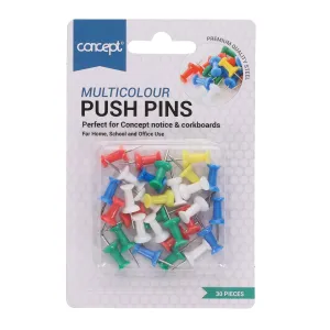 Concept - 30 Coloured Push Pins