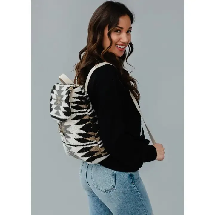 Cream & Black Aztec Backpack