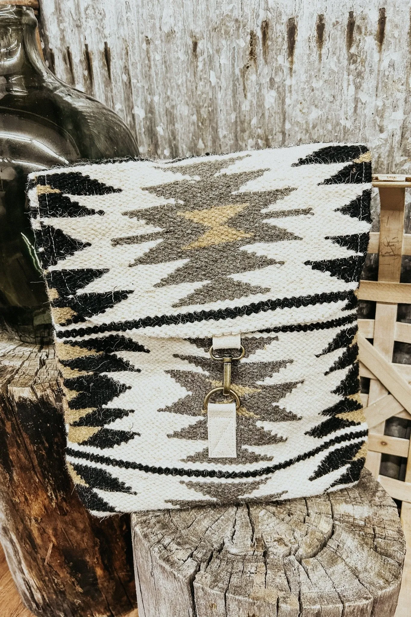 Cream & Black Aztec Backpack