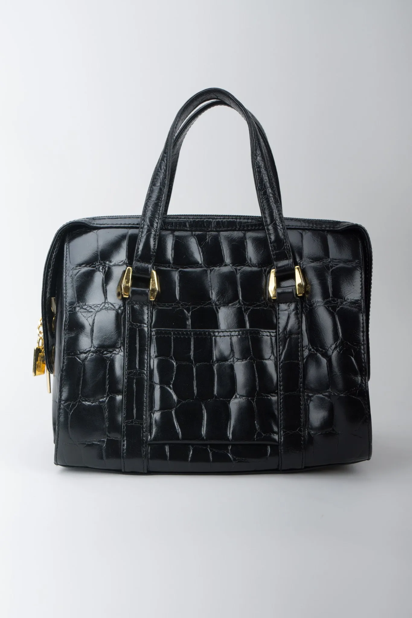 Croc Embossed Satchel
