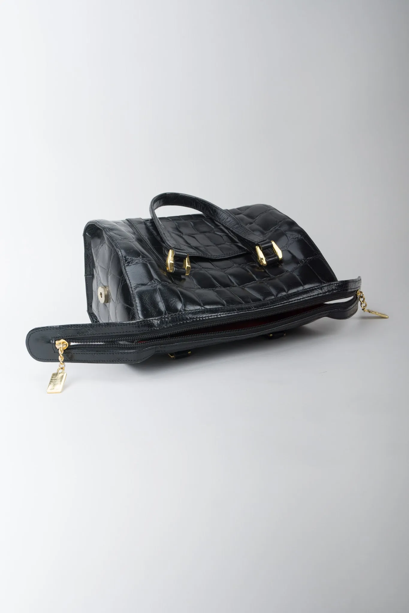 Croc Embossed Satchel