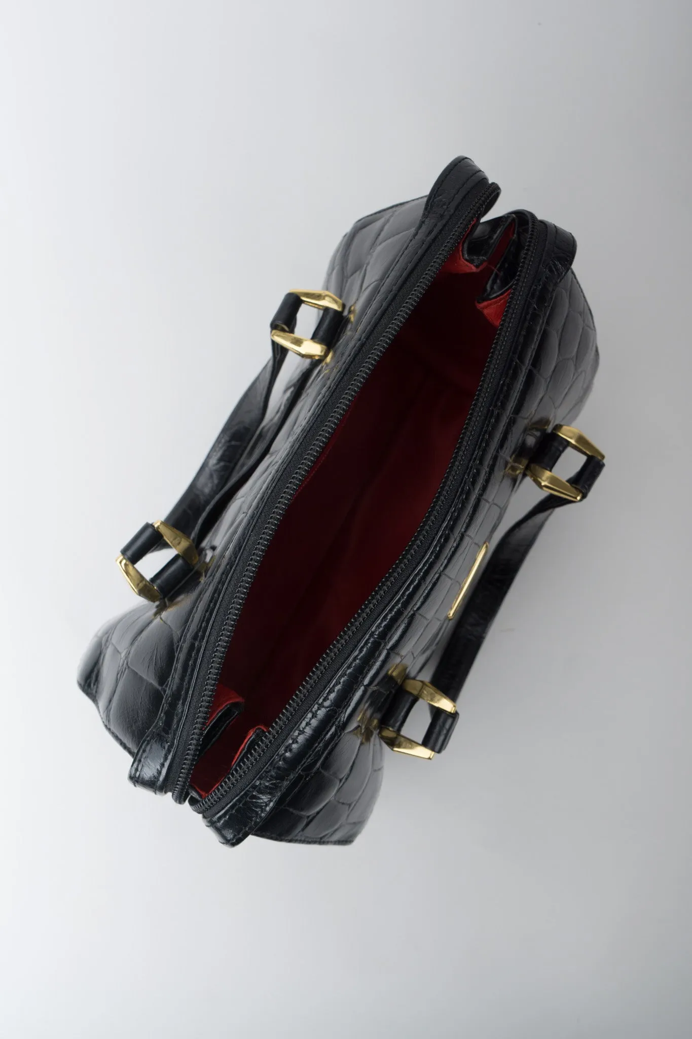 Croc Embossed Satchel