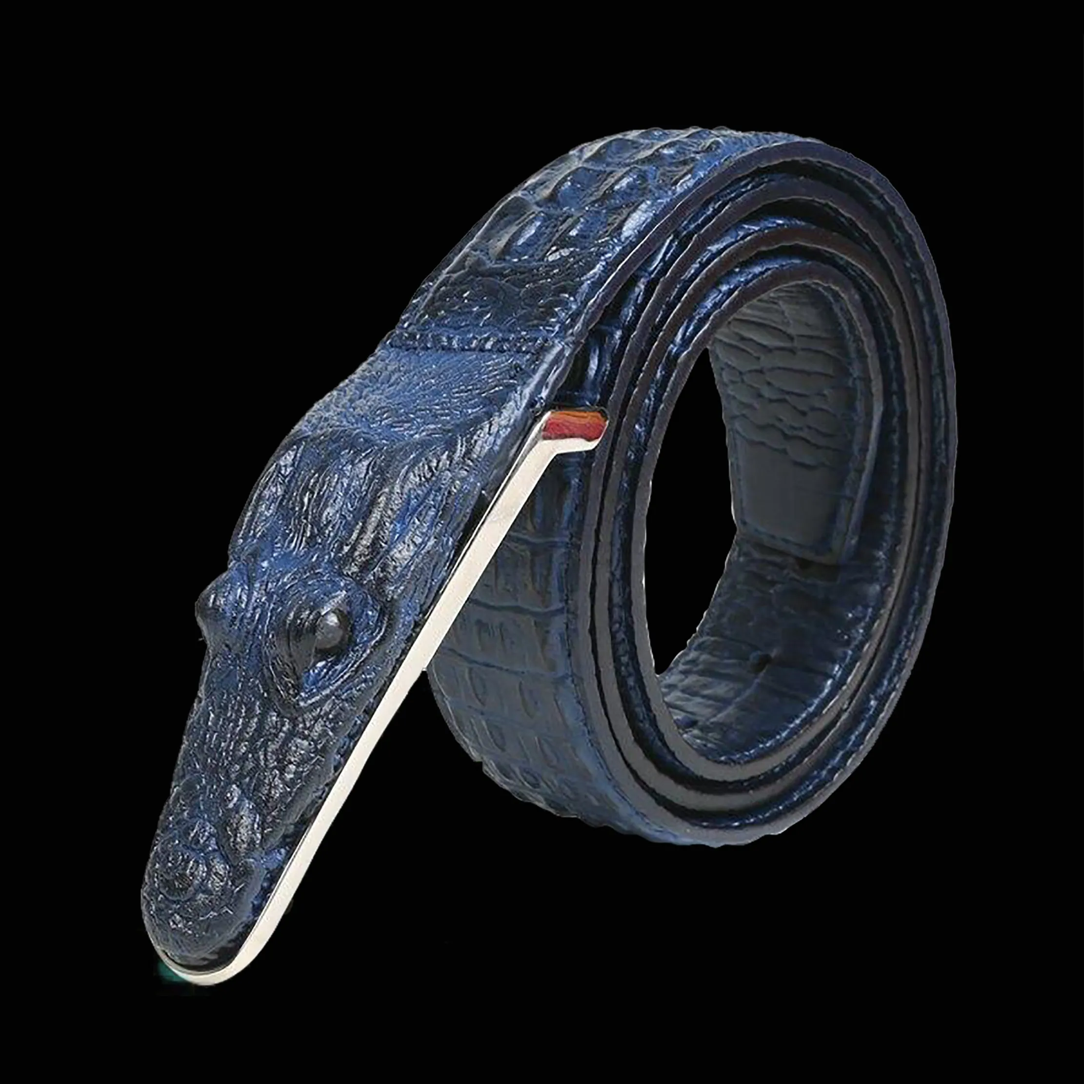 Crocodile Shaped Leather Belt
