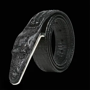 Crocodile Shaped Leather Belt