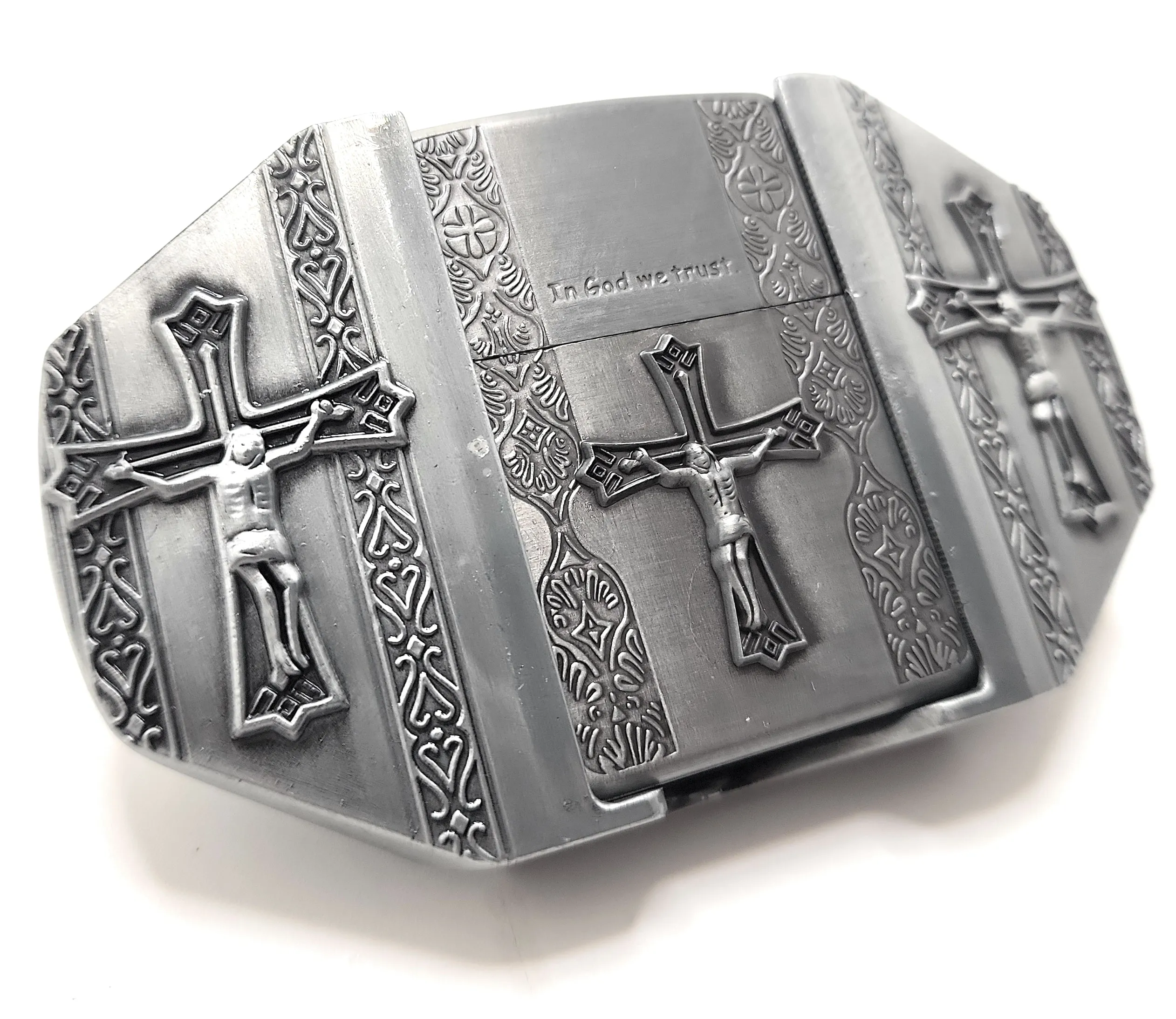 Cross Crucifix Lighter Belt Buckle