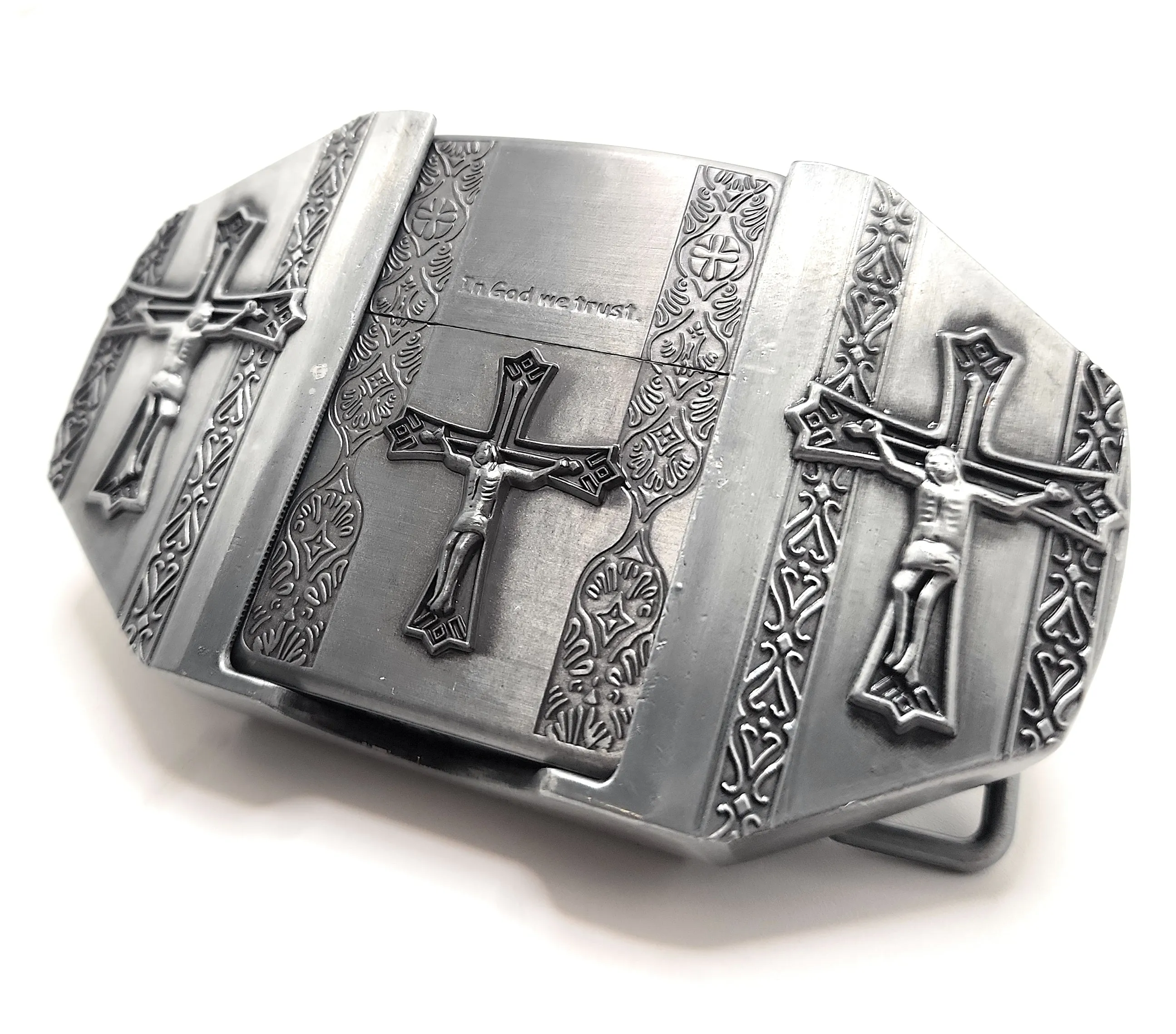 Cross Crucifix Lighter Belt Buckle