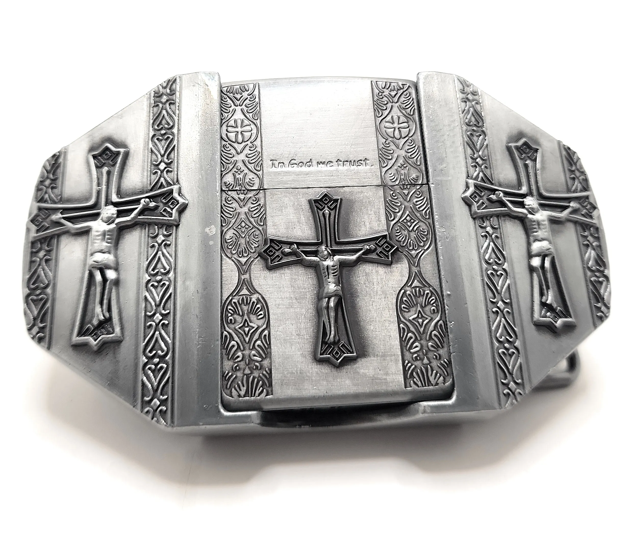 Cross Crucifix Lighter Belt Buckle