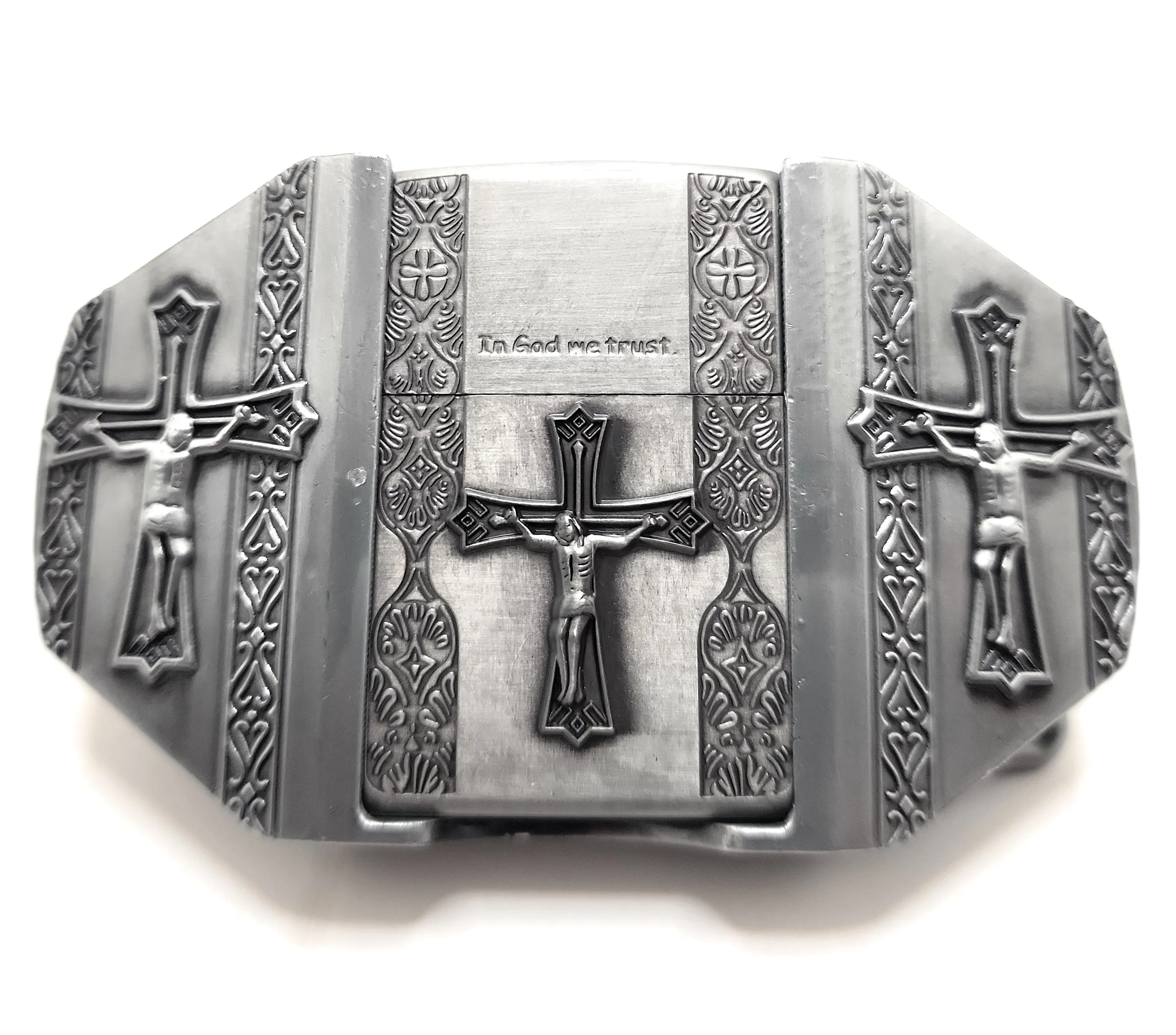 Cross Crucifix Lighter Belt Buckle